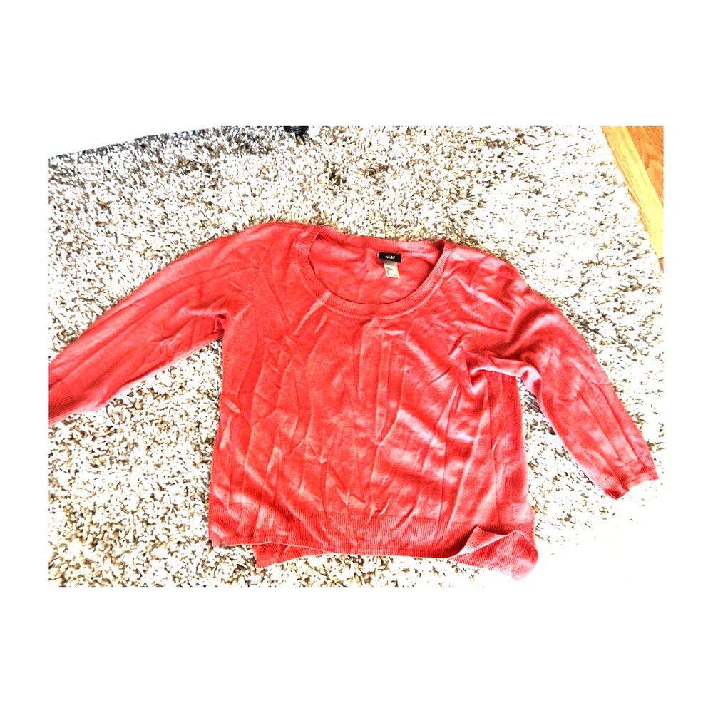 H&M orange crop sweater